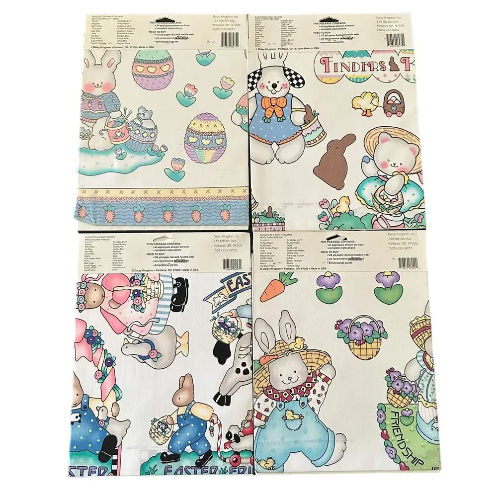 Daisy Kingdom No Sew Fabric Applique Lot Easter Bunny Kitten Puppy Farm Fresh